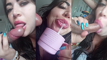 mamei a leitinho dele de café da manhã, aceita uma chicara de gozo ?
