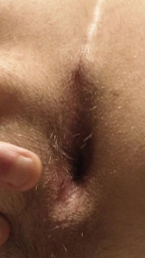 Close up Arsehole and Wanking