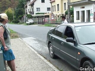 Old granny is picked up and vagina screwed