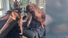 wetting up the massage table w/ majesty nasty