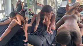 wetting up the massage table w/ majesty nasty