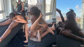 wetting up the massage table w/ majesty nasty