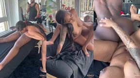 wetting up the massage table w/ majesty nasty