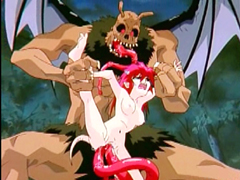 Redhead anime cutie giant monster bat fucked