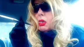 A BLONDE MRS. RUTHIE ROMAN MATURE SMOKING VS120&amp;#039;s IN A CIGARETTE HOLDER