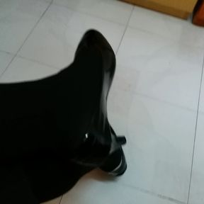 Black Patent Pumps with Pantyhose Teaser 32