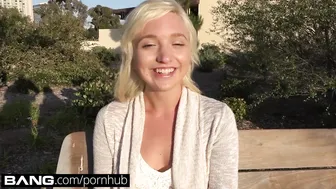 Blonde teen Eliza Jane flashes and masturbates with a dildo in public