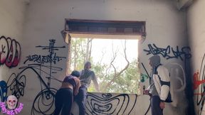 Naughty wife takes a huge stranger's cock in public cruising scene