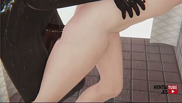 Momo gets her ass fucked by a big black dick in the shower - Japanese Hentai