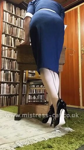 You were caught staring at my seamed stockings...