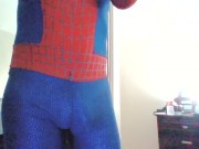 Spiderman Spandex Costume Cosplay Lycra bedroom solo.