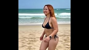 Uma ruiva na praia
