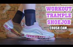 Ballbusting Aerobics: Aggressive Shoejob - Balls Punished & Cock Made to Cum by Gym Bunny Dolores’ Nike 97s **CRUSH CAM**