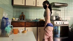 Sexy maid gets fucked by her boss&amp;#039;s step son in her work kitchen