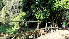 Fucking behind the trees in a park with a BBC