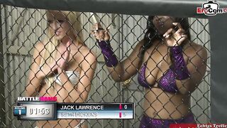 Slim blonde teenagers with tiny boobs fucks into a boxing