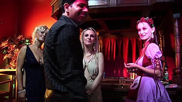A Few Amazing Girls Share A Cock In The Bar And Get Each Other Off Too