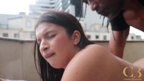 fucktoy shorty lyah silva on the balcony almost just anal!