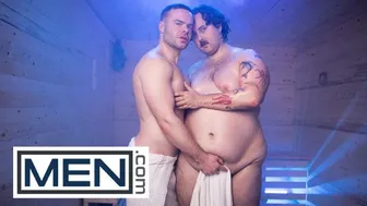 Marcus McNeill indulges in wet sauna sex with ass licking and spanking
