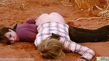 Wild outdoor BDSM: Blond gets filthy, rough anal while friend is used as a stool