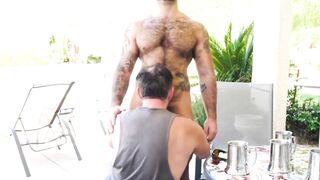 HardcoreBears.com - Hairy bearded bear makes his mature friend ride his big cock eage