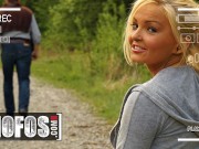 VINTAGE MOFOS - Hot Blonde Jenna Lovely Goes For A Run, Ends Up Flashing Her Tits To A Stranger