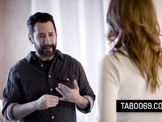 Redhead Stepdaughter Lacy Lennon Takes Care of Her Depressed Stepdad Large Jock