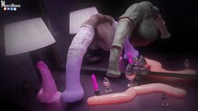 Animated FemDom Kayleigh Uses Her Ass To Digest After Anal Vore On Stairs