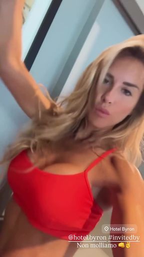 Female Onlyfans Model in Red Bikini