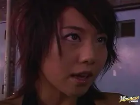 Japanese AV model gives a hot blowjob