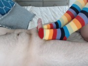 Footjob Colorful Socks Camgirl Catherine Grey