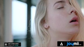 JOYMII - Hot Blonde Masturbates While Fantasizing Her Stepbrother Smashing Her Until He Nuts Inside