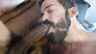 Young stud pops his cherry with a big black cock in hot bareback anal action