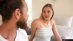 Busty Teen Amber Moore Greets Him Back