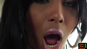 Bigtitted ebony trans babe gets assfucked