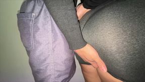 Big Ass Girl Grabs Stranger's Dick