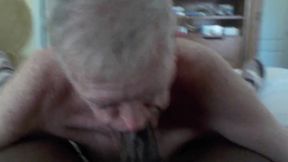 Grandpa Sucks Big Black Cock and Eats Cum