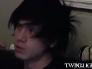 Twinks tease dude and make him join masturbation session