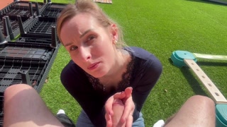 he asks me to jerk him off quietly to motivate him to tidy up the terrace