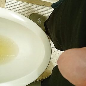 Daddy takes a piss and showing off soft cock