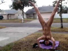 Lil C Naked Handstand