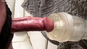 Veined Stiffy Gonna Slobber from just the Peak - Clear Pummeling Fleshlight