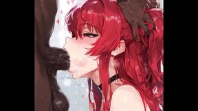 Redhead Stella Vermillion Seduced by Big Black Cock in Hentai AI Porn Scene