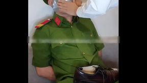 Vietnamese Cops Kha Phan & Thien Hy Heat Up The Station In Steamy Police Uniform Scene