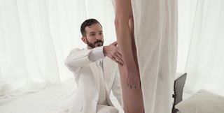 Dashing lover moans for more while his ass gets drilled in perfect positions