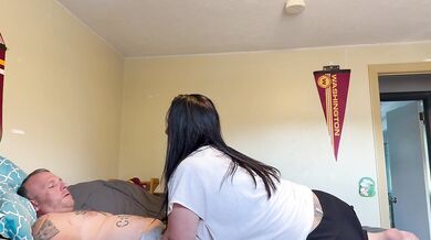 Stepmom caught me with my dick out and made me clean up her creamy pussy