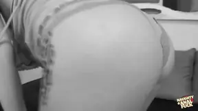 Blonde bitch gets walked on leash, fucked by multiple guys