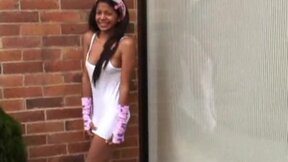 Carina 18 & her Lesbian Friend teasing outdoor