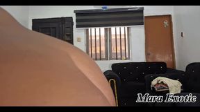 Fat Ass Ebony MILF Cleaning Naked