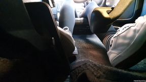 Driving Mercedes Benz SLK Under Pedal White Sneakers
